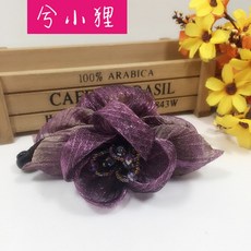 실크 머리핀 세로 클립 포 니 테 일 클립 바나나 클립 큰 머리 장식 장식 우아 한 보라색 1005 작은 사이즈 9.5 센티미터