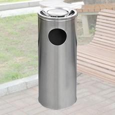 원형 스탠드 재떨이 휴지통 20L 25L 대형 야외 휴게소 업소용 스텐 담배꽁초 쓰레기통 30L 50L, 270x680 (39리터), 담배모양, 모래형, 1개