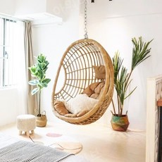 둥지형 흔들의자 스윙 바구니 등나무 홈 새 거미 난초 실내 발코니 교수형, 브래킷이 없는 행잉 바스켓, 1개