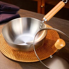 Siemzon 스테인리스 후아리팬 다용도 웍팬 편수 냄비 유리뚜껑 포함, 본색, 1세트, 22cm