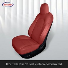 테슬라 시트커버 모델 Y 3 용 가죽 카시트 커버 하 맞춤형 화이트 블랙 통기성 방수, 1개, 4) Bordeaux red Set - Nappa -
