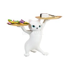 매혹적인 고양이 현관 키 데스크탑 스토리지 트레이 장식 홈 인테리어 귀여운 선물, 매혹적인 고양이 커피