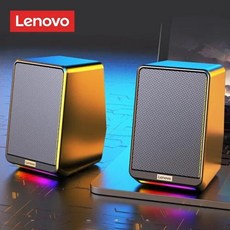 Lenovo TS38 유선 데스크탑 스피커 3.5mm USB RGB 게임용 스피커 스테레오 서라운드 음악 라우드 스피커 PC용 사운드 바