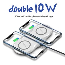 20 w 듀얼 2 1 무선 충전기 패드 아이폰 11 프로 xr xs x 8 airpods qi 더블 10 w 빠른 충전 스테이션 삼성 s10 s9, 1개, 빨간