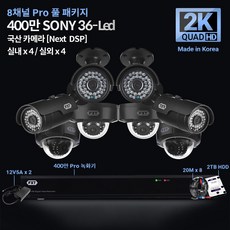 fxtcctv SONY 400만화소 CCTV 8채널 패키지 자가설치 상품, 06.실내 돔 카메라 4대/실외 카메라 4대