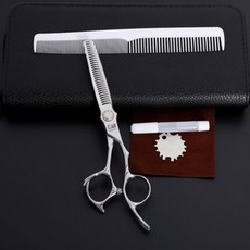 장인 미용 가위 전문 정통 헤어 스타일리스트 특별 이발사 세트, 1개, 6 인치 플랫 컷