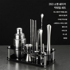 칵테일 쉐이커 세트 홈텐딩 보드카 믹서 도구 조주 지거 바텐더 머들러, A. 11종바텐딩세트-350구성, 1세트