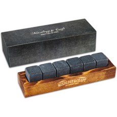 Mixology Craft Whisky Stones 큐브 모양의 화강암 냉각 위스키 락 6개