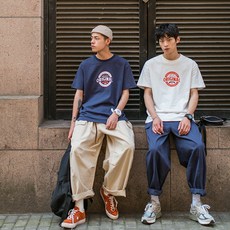 남자 ORIGINAL 포인트 라운드넥 반팔 티셔츠 2컬러