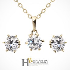 호림쥬얼리14k큐빅귀걸이목걸이셋트