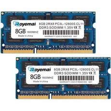 2 PC3L12800S DDR3L 1600 16GB 8GB DDR3 1600MHz 12800 2Rx8 135V CL11 노트북 메모리 PC312800S RAM SODIMM 전압 및