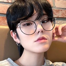 남자 여자 솔텍스 콤비 실버 원형 투명테 뿔테 안경