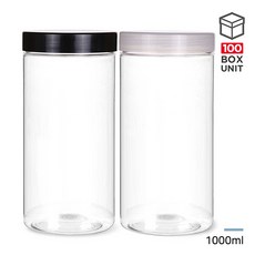 페트용기 팜스원형 1000ml 다용도 플라스틱 팜스용기, 1000ml 블랙캡 (100개), 1개