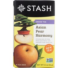 Asian Pear Harmony GreenTea Stash Tea 18 Bag 아시안 배 하모니 그린티 스태쉬티 18봉지, 127.01g, 1개