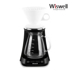 위즈웰 핸드드립 커피 메이커 드리퍼 세트 WC2901, 색상:블랙&화이트, 단품