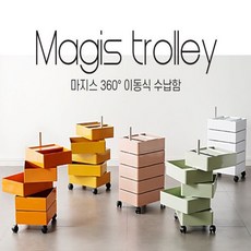 마지스트롤리 커스텀 360도 회전 이동식 미용웨건 주방웨건 5종 보비트롤리 북카트, 화이트