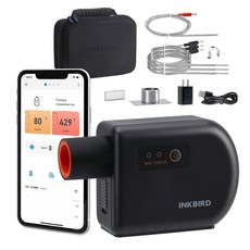 INKBIRD ISC 027BW 바베큐 온도 패턴 컨트롤러 자동 흡연자 선풍기 와이파이 블루투스 큰 녹색 계란용 프로브 4, 1개