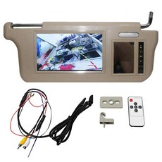 7인치 카 선바이저 미러 스크린 LCD 모니터 AV1 AV2 플레이어 카메라용 DC 12V 베이지 실내 화면 우측카 모니터, 01 beige