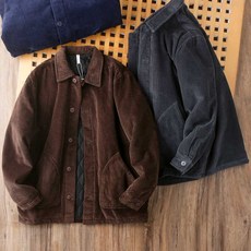 남성 겨울 코듀로이 누빔 남방 셔츠 오버핏 체크 캐주얼 양털