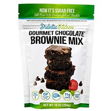 Diabetic Kitchen Sugar Free Brownie Mix - Low Carb 무가당용 주방 무설탕 브라우니 믹스 - 저탄수화물 디저트 및 과자 베이킹 믹스 - 순탄수, 1개, 290.3g