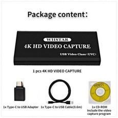 [해외] 4K HDMI 비디오 캡처 카드 박스 HDMI TO USB TYPEC HD 비디오 컨버터 1080P HDMI 출력 라이브 스트리밍 브로드 캐스트 비디오 녹화, Video Capture Card