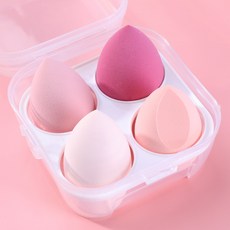 뷰티 에그 쿠션 퍼프 메이크업 에그 건습 겸용 파우더 호이스트 퍼프 스펀지 에그 케이스 뷰티 도구, 1개