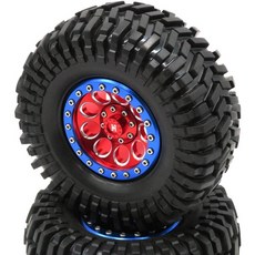 2pcs RC 크롤러 2.2머드 터레인 타이어 스티커 슈퍼 그립 타이어 높이(OD):125mm &amp; 알루미늄 2.2 비드록 휠 렉스 12mm 블, 단일옵션