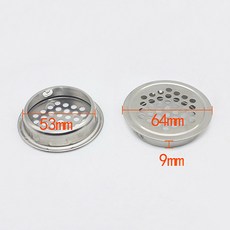 덕트 19mm 53mm 캐비닛 에어 덕트 벤트 스테인레스 스틸 루버 메쉬 홀 플러그 장식 커버 옷장 그릴 환기 시스템 10, 53mm 10pcs
