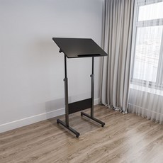 학교 스탠딩 책상 높낮이 높이 조절 이동식 교실 강의실 학원용 졸음방지 60X40, 블랙60X40