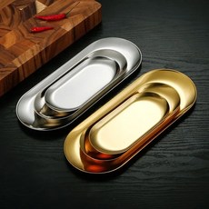 디저트접시 서양 스틸 디저트 스테인리스 견과류 보관 케이크 요리 디스플레이 스낵 쥬얼리 과일 플레이트 트레이 다이닝, 201 Natural Small, 1개
