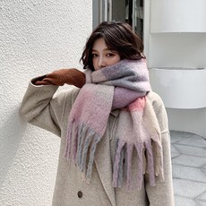 소울린느 목도리 머플러 아크 체크 빅사이즈 숄 여성 남성 머플러