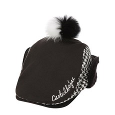까스텔바작 BGAWGC715BK 여성 겨울 투톤 방울 포인트 헌팅캡 모자, 블랙, 1개