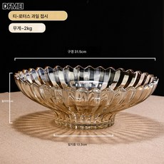 DFMEI 유리삼각 과일쟁반 거실쟁반 크리스탈쟁반 건과일쟁반 투명 다색, 다색 × 1개, 1개