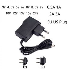 범용 전원 어댑터 AC 110V 220V to DC 5V 9V 12V 공급 장치 3V 6V 8V 13V 15V 24V 1A 2A 3A LED 스트립용, only US Plug, 1개