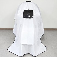 뷰티 바버샵커트보 2X롱 144cm X 200cm 화이트 컬러 스트라이프 미용실 빅사이즈 스마트폰창, 1개, 투명창 2X롱 화이트 B/T1419