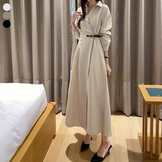 블레스유 여성 봄 가을 벨트 프렌치 카라 롱 핀턱 랩 원피스 하객룩 데이트룩 데일리룩 허리조절 긴팔 브이넥 레스유 여성 봄 가을 벨트 프렌치 카라 롱 핀턱 랩 원피스 하객룩 데이트룩 데일리룩 허리조절 긴팔 브이넥