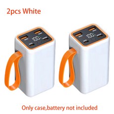 레고호환블록 듀얼 USB C 타입 보조배터리 쉘 DIY 4 슬롯 21700 거치대 케이스 배터리 충전 보관함 없음 5V 1 개 2, 2개