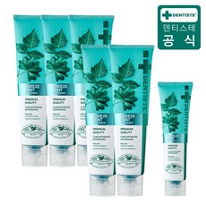 [공식몰] 덴티스테 뉴 브리즈민트 입냄새 구취제거 무불소 무색소 치약, 180g 5개+60g 1개