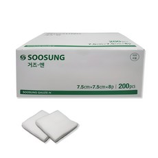 수성 8겹 거즈 엔 7.5 x 7.5 cm, 200매, 1개 200매, 1개