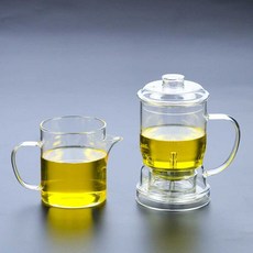 자동 티 인퓨져 내열성 고온 차내리는 다도 티포트, 주전자+공용잔+6잔(A형)