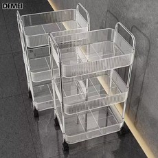 DFMEI 투명 아크릴 카트 선반 가정용 거실 주방 이동식 카트 다층 수납 선반