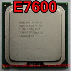 인텔 CPU 코어 2 듀오 프로세서 듀얼 코어 소켓 775 빠른 배송 E7600 3.06GHz 3M 1066MHz