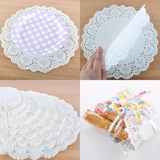 선물 간식 포장 원형 종이레이스 24cm 장식 테이블 100p