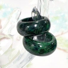 (다이룸)천연원석 비취 쌍가락지.반지16호(한복 장신구.예물.사극.엄마 선물.5월 탄생석)