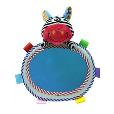 유모차 뒷좌석 가능한 봉제 자동차 후면 백미러 동물 거울 조절, Zebra, 1개