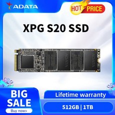 ADATAXPG S20 SSD M2 Nvme 512G 1TB 228 PCIe dasktop 노트북 컴퓨터 하드 디스크 pc용 솔리드 스테이트 드라이브 신제품, 1 테라바이트