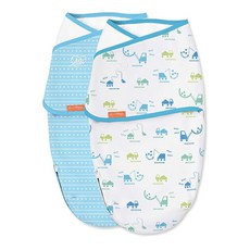 SwaddleMe Luxe Whisper Quiet 스와들 - 사이즈 스몰/미디엄 0-3개월 2팩 (You Are My Sunshine) 기저귀 교체를 위한 무소음 패브릭 클로, 빌딩 블록