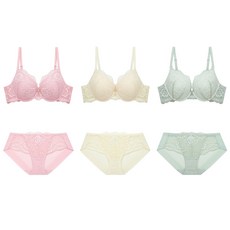 에블린 올오버레이스 스프링 울트라푸쉬브라+헴팬티세트 (3colors) EBBRB2333M EBWQB2330M