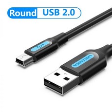 Vention 미니 USB 고속 충전 케이블 디지털 카메라용 to 데이터 HDD MP3 MP4 플레이어 DVR GPS 2.0 케이블, 02 Round Cable_01 0.25m, 02 Round Cable_01 0.25m