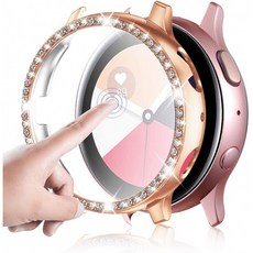 삼성 갤럭시 워치 액티브 2 스크린 프로텍터 40mm 여성용 크리스탈 다이아몬드 디자인 갤럭시 액티브 2 워치 40mm 로즈골드, 단일옵션